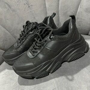 Steve Madden Black Mesh Sneakers